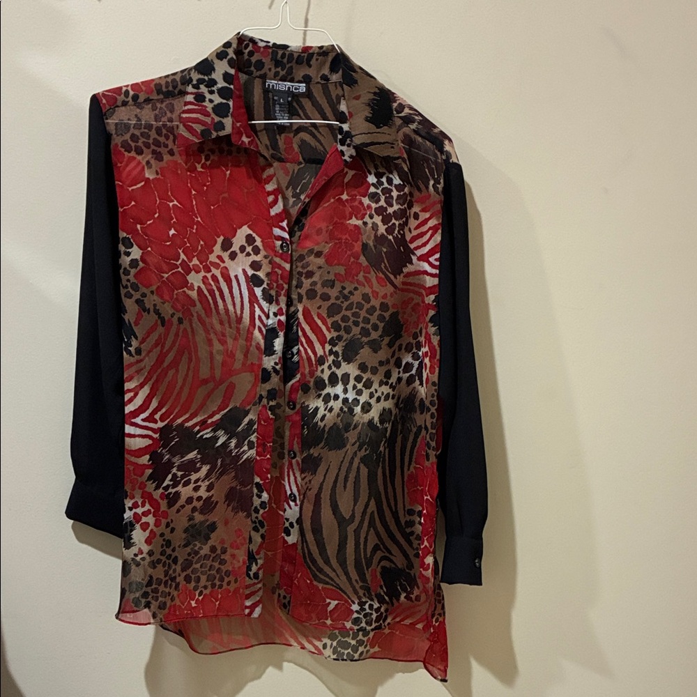 Colorful button front  tunic